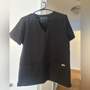 Figs Black Scrub Top V neck